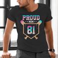 Proud Mom Baseball Player Number 81 Ice Cream Drip Men's V-Neck T-Shirt Proud Mom Baseball Player Number 81 Ice Cream Drip Men's V-Neck T-Shirt