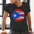 Puerto Rico Baseball Flag Boricua Beisbol Fan Gear Men's V-Neck T-Shirt Puerto Rico Baseball Flag Boricua Beisbol Fan Gear Men's V-Neck T-Shirt