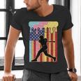 Retro Baseball Drip Boys Ice Cream Patriotic American Flag Men's V-Neck T-Shirt Retro Baseball Drip Boys Ice Cream Patriotic American Flag Men's V-Neck T-Shirt