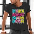Retro Mama Mommy Mom Bruh Baseball Women Girls Men's V-Neck T-Shirt Retro Mama Mommy Mom Bruh Baseball Women Girls Men's V-Neck T-Shirt