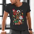 Santa Baseball Football Soccer Pajamas Ho Ho Christmas Xmas Men's V-Neck T-Shirt Santa Baseball Football Soccer Pajamas Ho Ho Christmas Xmas Men's V-Neck T-Shirt