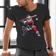 Santa Playing Baseball Men Boys Christmas Baseball Player Men's V-Neck T-Shirt Santa Playing Baseball Men Boys Christmas Baseball Player Men's V-Neck T-Shirt