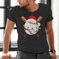 Santa Sports For Men Boys Christmas Baseball Player Men's V-Neck T-Shirt Santa Sports For Men Boys Christmas Baseball Player Men's V-Neck T-Shirt