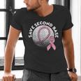 Save 2nd Base Breast Cancer Awareness Pink Ribbon Baseball Men's V-Neck T-Shirt Save 2nd Base Breast Cancer Awareness Pink Ribbon Baseball Men's V-Neck T-Shirt