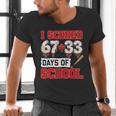 I Scored 6733 100th Days Of School Baseball Six Seven Meme Men's V-Neck T-Shirt I Scored 6733 100th Days Of School Baseball Six Seven Meme Men's V-Neck T-Shirt