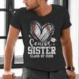 Senior Sister Class Of 2026 Baseball Graduation Heart Men's V-Neck T-Shirt Senior Sister Class Of 2026 Baseball Graduation Heart Men's V-Neck T-Shirt