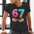 Six Seven 6-7 Baseball Ice Cream Drip 67 Meme Hands Men's V-Neck T-Shirt Six Seven 6-7 Baseball Ice Cream Drip 67 Meme Hands Men's V-Neck T-Shirt