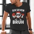 Six Seven Bruh Valentines Baseball Kids 67 Valentine Boys Men's V-Neck T-Shirt