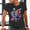 Skeleton Baseball Drip Boy Youth Dripping Baseball Halloween Men's V-Neck T-Shirt Skeleton Baseball Drip Boy Youth Dripping Baseball Halloween Men's V-Neck T-Shirt
