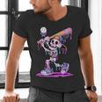 Skeleton Baseball Drip Boys Youth Kids Halloween Men's V-Neck T-Shirt Skeleton Baseball Drip Boys Youth Kids Halloween Men's V-Neck T-Shirt