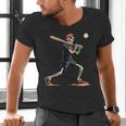 Skeleton Baseball Halloween Costume Men Boys Kids Men's V-Neck T-Shirt
