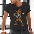Skeleton Baseball Player Costume Halloween Men Boys Men's V-Neck T-Shirt