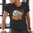 Smiling Baseball Popcorn And Hot-Dog Cartoon Apparel Men's V-Neck T-Shirt Smiling Baseball Popcorn And Hot-Dog Cartoon Apparel Men's V-Neck T-Shirt