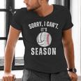 Sorry I Can't It's Volleyball Baseball Season Mom Of Both Men's V-Neck T-Shirt Sorry I Can't It's Volleyball Baseball Season Mom Of Both Men's V-Neck T-Shirt