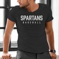 Spartans Baseball Inspired Men's V-Neck T-Shirt Spartans Baseball Inspired Men's V-Neck T-Shirt