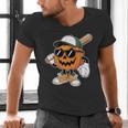 Spooky Jack O Lantern Baseball Halloween Costumes Boys Men's V-Neck T-Shirt Spooky Jack O Lantern Baseball Halloween Costumes Boys Men's V-Neck T-Shirt