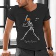 Spooky Season Skeleton Baseball Player Halloween Batter Men's V-Neck T-Shirt Spooky Season Skeleton Baseball Player Halloween Batter Men's V-Neck T-Shirt