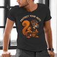 Squirell Baseball Catcher Player Joke Tee Protect Your Nuts Men's V-Neck T-Shirt Squirell Baseball Catcher Player Joke Tee Protect Your Nuts Men's V-Neck T-Shirt
