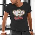 St Louis Leopard Heart Baseball Batter Boys Fan Men's V-Neck T-Shirt