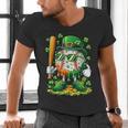 St Patricks Day Baseball Ice Cream Baseball Player Cartoon Men's V-Neck T-Shirt St Patricks Day Baseball Ice Cream Baseball Player Cartoon Men's V-Neck T-Shirt