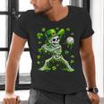 St Patricks Day Baseball Skeleton Irish Leprechaun Hat Boys Men's V-Neck T-Shirt