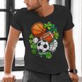 St Patricks Day Shamrock Basketball Baseball Football Soccer Men's V-Neck T-Shirt St Patricks Day Shamrock Basketball Baseball Football Soccer Men's V-Neck T-Shirt