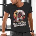 Steal That Base I Double Dare You Baseball Catcher Men's V-Neck T-Shirt Steal That Base I Double Dare You Baseball Catcher Men's V-Neck T-Shirt