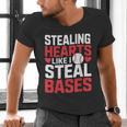 Stealing Hearts Like I Steal Bases Cute Baseball Kids Men's V-Neck T-Shirt Stealing Hearts Like I Steal Bases Cute Baseball Kids Men's V-Neck T-Shirt