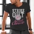 Strike Out Breast Cancer Baseball Warrior Men's V-Neck T-Shirt Strike Out Breast Cancer Baseball Warrior Men's V-Neck T-Shirt