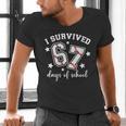 I Survived 67 Days Of School Baseball Six Seven Teacher Men's V-Neck T-Shirt I Survived 67 Days Of School Baseball Six Seven Teacher Men's V-Neck T-Shirt