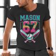 Trendy Mason 67 Mem Ice Cream Drip Baseball Birthday Costume Men's V-Neck T-Shirt