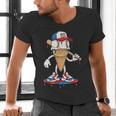 USA Patriotic Baseball Ice Cream Cone Freedom Men's V-Neck T-Shirt USA Patriotic Baseball Ice Cream Cone Freedom Men's V-Neck T-Shirt