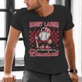 Valentine My Heart Belongs Baseball Lover Boy Men Men's V-Neck T-Shirt