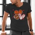 Valentines Baseball Basketball Football Heart Boy Men Men's V-Neck T-Shirt Valentines Baseball Basketball Football Heart Boy Men Men's V-Neck T-Shirt