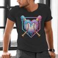 Valentines Baseball Heart Dripping Ice Cream Gen Z Alpha Men's V-Neck T-Shirt