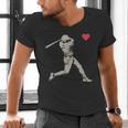 Valentines Day Baseball Batter Silhouette Heart Men Boy Kids Men's V-Neck T-Shirt Valentines Day Baseball Batter Silhouette Heart Men Boy Kids Men's V-Neck T-Shirt