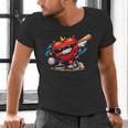 Valentines Day Baseball Dabbing Red Heart Love Boys Men's V-Neck T-Shirt Valentines Day Baseball Dabbing Red Heart Love Boys Men's V-Neck T-Shirt