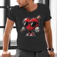 Valentines Day Baseball Heart Bat Sunglasses Men Boys Kids Men's V-Neck T-Shirt Valentines Day Baseball Heart Bat Sunglasses Men Boys Kids Men's V-Neck T-Shirt