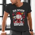 Valentines Day Six Seven Bruh 6 7 Meme Baseball Drip Boys Men's V-Neck T-Shirt Valentines Day Six Seven Bruh 6 7 Meme Baseball Drip Boys Men's V-Neck T-Shirt