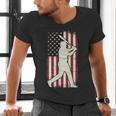 Vintage American Flag Baseball Batter Patriotic Home Run Men's V-Neck T-Shirt Vintage American Flag Baseball Batter Patriotic Home Run Men's V-Neck T-Shirt