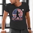 Women's Batter Patriotic American Flag Baseball Silks Men's V-Neck T-Shirt