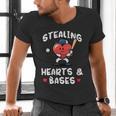 Women's Valentines Day Baseball Stealing Hearts Bases Boys Kids Men Men's V-Neck T-Shirt Women's Valentines Day Baseball Stealing Hearts Bases Boys Kids Men Men's V-Neck T-Shirt