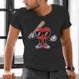Women's Valentines Day Heart Baseball Player Sports Boys Kids Men Men's V-Neck T-Shirt