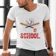 100 Days Of School Baseball 100 Days Smarter Boys Student Men's V-Neck T-Shirt
