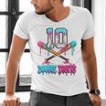 Baseball 10 Year Old Ice Cream Drip 10th Bday Double Digits Men's V-Neck T-Shirt Baseball 10 Year Old Ice Cream Drip 10th Bday Double Digits Men's V-Neck T-Shirt