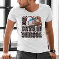 Baseball 100 Days Of School Happy 100th Day Teachers Kids Men's V-Neck T-Shirt Baseball 100 Days Of School Happy 100th Day Teachers Kids Men's V-Neck T-Shirt
