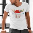 Baseball Christmas Reindeer Santa Hat Sports Player Xmas Men's V-Neck T-Shirt