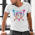 Baseball Drip I Was 6 Now I'm 7 67 Meme 7th Birthday Men's V-Neck T-Shirt Baseball Drip I Was 6 Now I'm 7 67 Meme 7th Birthday Men's V-Neck T-Shirt