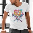 Baseball Drip 67 Six Seven Number 67 Player 67th Birthday Men's V-Neck T-Shirt