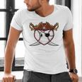 Baseball Heart Pirate Hat Crossed Swords Men Boys Kids Youth Premium Tri-Blend Men's V-Neck T-Shirt
